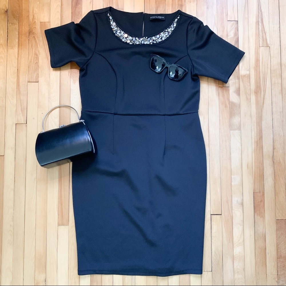 Dorothy Perkins black scuba dress with jewels
